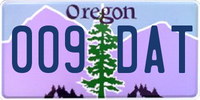 OR license plate 009DAT