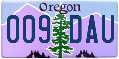 OR license plate 009DAU