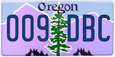 OR license plate 009DBC