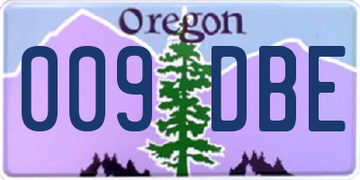 OR license plate 009DBE