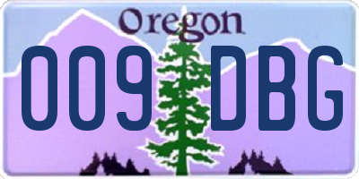OR license plate 009DBG