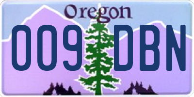 OR license plate 009DBN