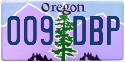 OR license plate 009DBP