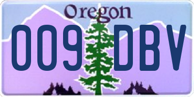 OR license plate 009DBV