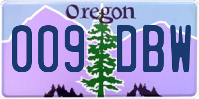 OR license plate 009DBW