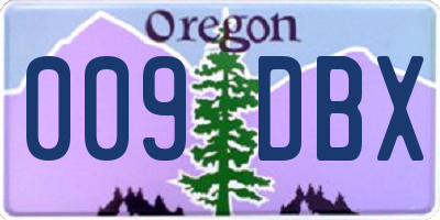 OR license plate 009DBX