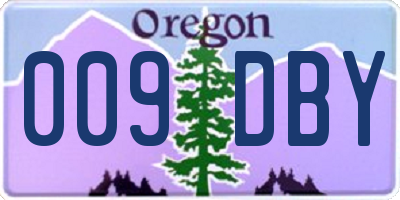 OR license plate 009DBY
