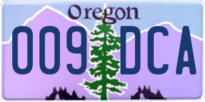 OR license plate 009DCA