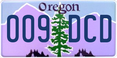 OR license plate 009DCD