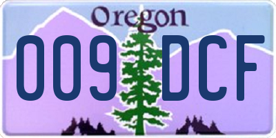 OR license plate 009DCF