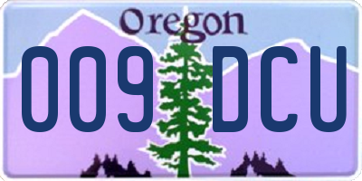 OR license plate 009DCU