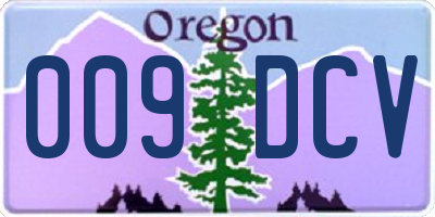 OR license plate 009DCV