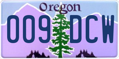 OR license plate 009DCW