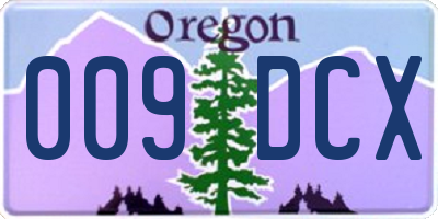 OR license plate 009DCX