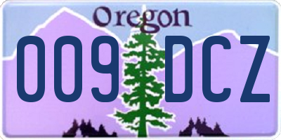 OR license plate 009DCZ
