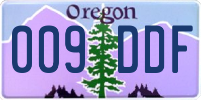 OR license plate 009DDF