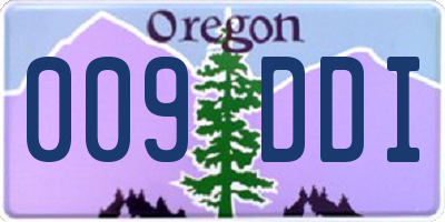 OR license plate 009DDI