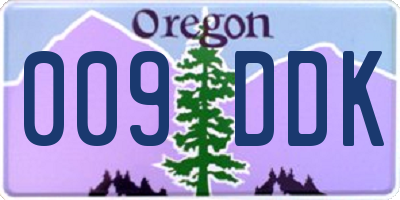 OR license plate 009DDK
