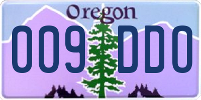OR license plate 009DDO