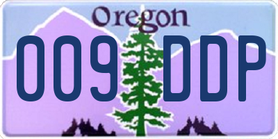 OR license plate 009DDP