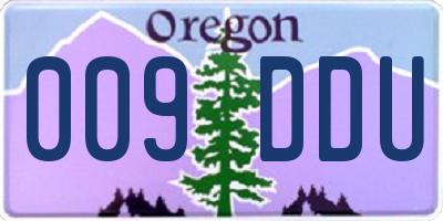 OR license plate 009DDU