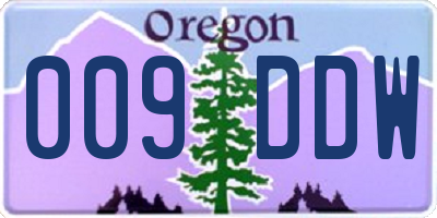 OR license plate 009DDW