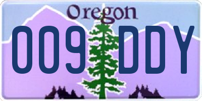 OR license plate 009DDY