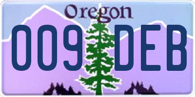OR license plate 009DEB
