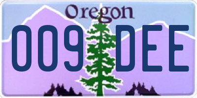 OR license plate 009DEE