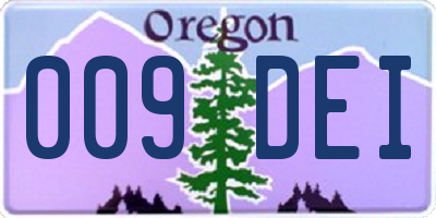 OR license plate 009DEI