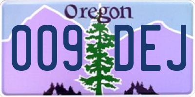 OR license plate 009DEJ