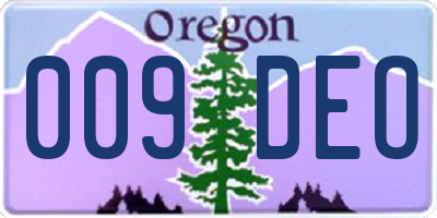 OR license plate 009DEO