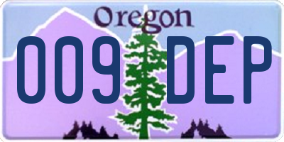 OR license plate 009DEP