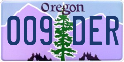 OR license plate 009DER