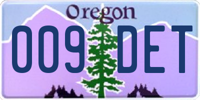 OR license plate 009DET