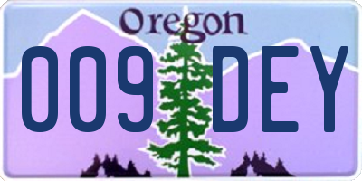 OR license plate 009DEY
