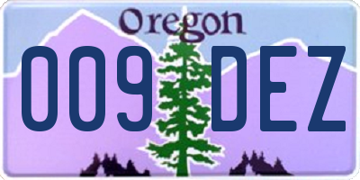 OR license plate 009DEZ