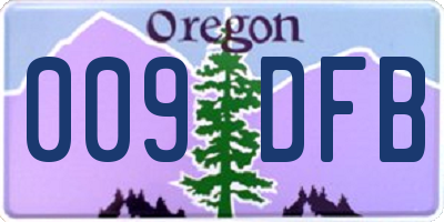 OR license plate 009DFB