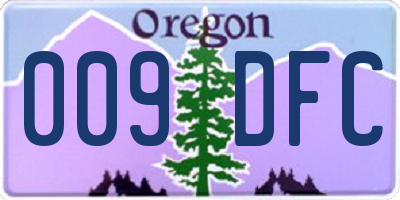 OR license plate 009DFC