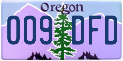 OR license plate 009DFD
