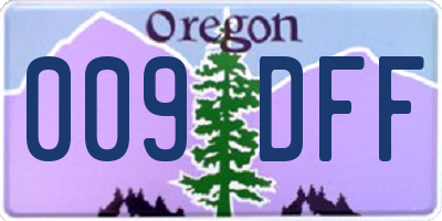 OR license plate 009DFF