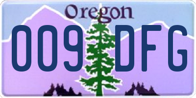 OR license plate 009DFG