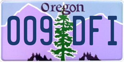 OR license plate 009DFI