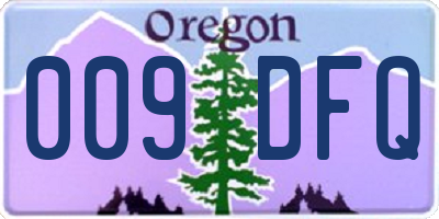 OR license plate 009DFQ