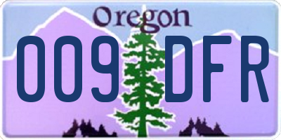 OR license plate 009DFR