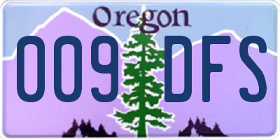 OR license plate 009DFS