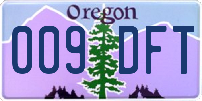 OR license plate 009DFT