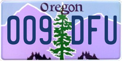 OR license plate 009DFU