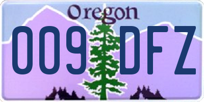 OR license plate 009DFZ