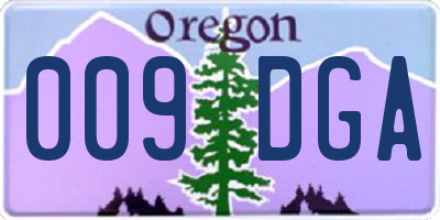 OR license plate 009DGA